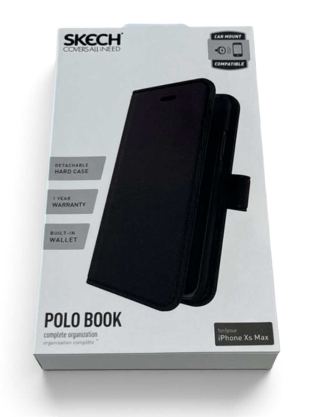 SKECH Polo Book Wallet Phone Case - Black iPhone XS Max New